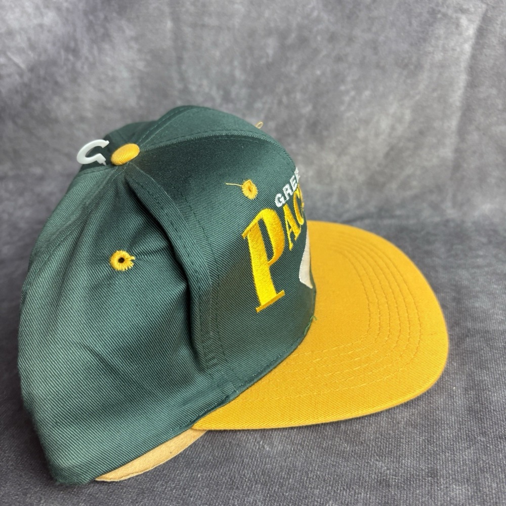 Green Bay Packers Vintage Hat SnapBack Green Yellow‎ Football NFL NEW - Picture 5 of 8
